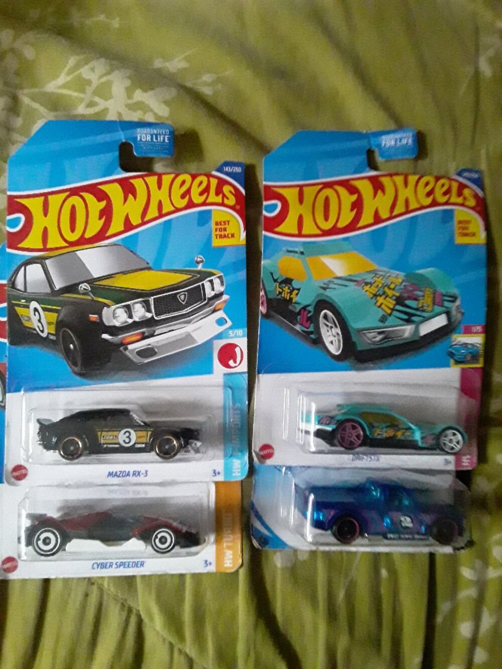 4 PC HOT WHEELS BEST FOR TRACK MAZDA RX-3, CYBER SPEEDER, DRIFTSA, DRAFTNATOR